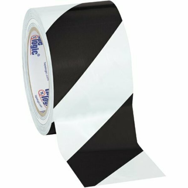 Bsc Preferred 3'' x 36 yds. Black/White Tape Logic Striped Vinyl Safety Tape, 3PK T93363PKBW